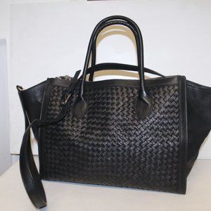 New Roberto Pancani Italy Handmade Woven Leather Phantom Tote Bag Handbag Purse